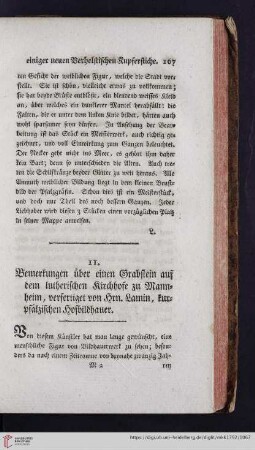 Bemerkungen über einen Grabstein auf dem lutherischen Kirchhofe zu Mannheim, verfertiget von Hrn. Lamin, kurpfälzischen Hofbildhauer