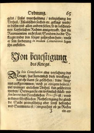 Von bevestigung des Kriegs.