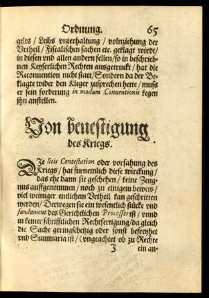 Von bevestigung des Kriegs.