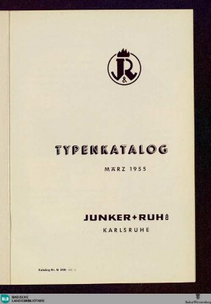 Gas, Elektro, Kohle, Oel : [Typenkatalog, März 1955]