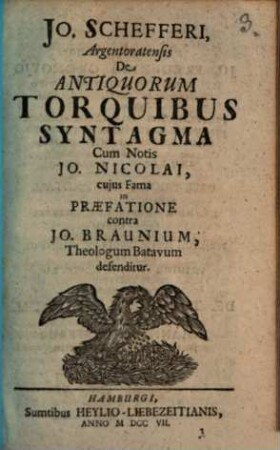 Jo. Schefferi, Argentoratensis De Antiquorum Torquibus Syntagma