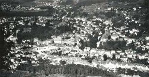 Sebnitz. Stadtkern. Luftbild-Schrägaufnahme von Südwest