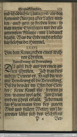LXXVI. Von dem Kennzeichen eines wahren Christen