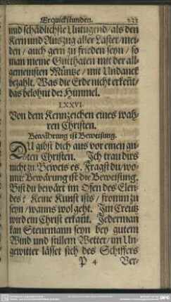 LXXVI. Von dem Kennzeichen eines wahren Christen