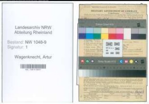 Entnazifizierung Artur Wagenknecht , geb. 07.01.1911 (Architekt)