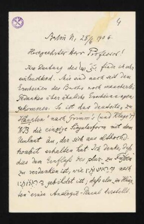 Brief 4: 28.06.1906