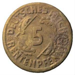 Fundmünze, 5 Rentenpfennig, 1924
