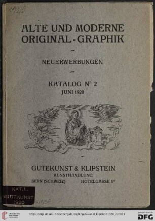 Nr. 2: Katalog / Gutekunst & Klipstein