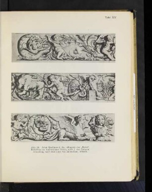 Tafel XIV Abb. 24. Artus Quellinus d. Ae., Allegorie des "Rates", Relieffries im Amsterdamer Palais, nach J. van Campen, Afbeelding van't Stad-Huys van Amsterdam. 1664/68.