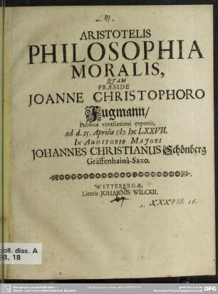 Aristotelis philosophia moralis