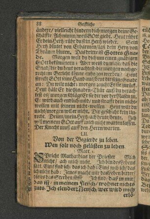 LII. Von der Begierde zu leben. Wen solt noch gelüsten zu leben. 1. Macc. 2.