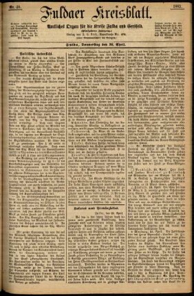 Ausgabe vom Donnerstag, den 26. April 1883.