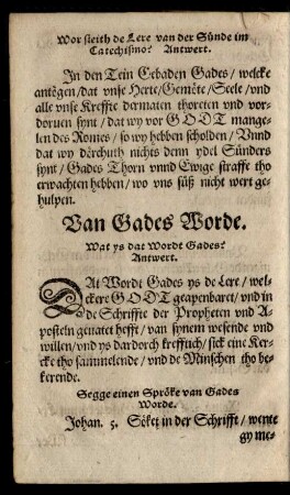 Van Gades Worde.