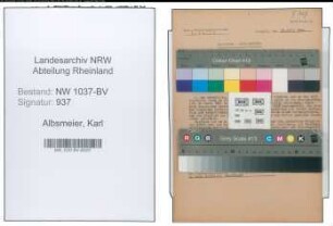 Entnazifizierung Karl Albsmeier , geb. 05.08.1907 (Postsekretaer)