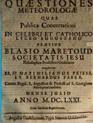 Quaestiones meteorologicae
