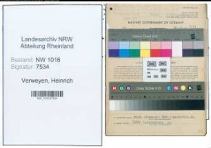 Entnazifizierung Heinrich Verweyen , geb. 01.06.1911 (Kaufmann)