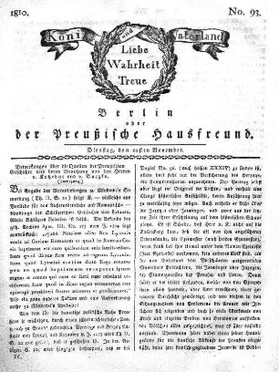 No. 93., 20sten November 1810