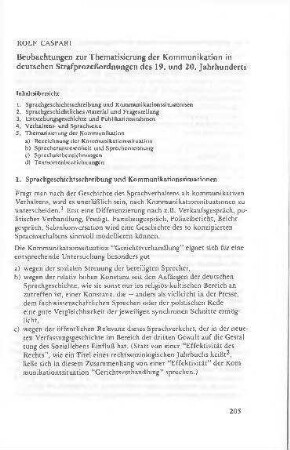 Beobachtungen zur Thematisierung der Kommunikation in deutschen Strafprozeßordnungen des 19. und 20. Jahrhundert