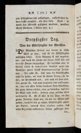 372-377, Dreyßigster Tag. Von der Glückseligkeit des Menschen