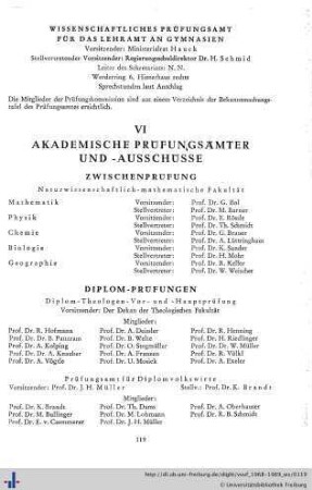 VI. Akademische Prüfungsämter- und -ausschüsse