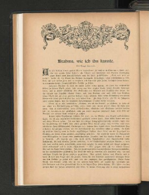 Brahms, wie ich ihn kannte
