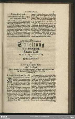 Der Historischen und Dogmatischen Einleitung in die heilige Schrift Anderer Theil in die Religionsverfassung des Neuen Testaments