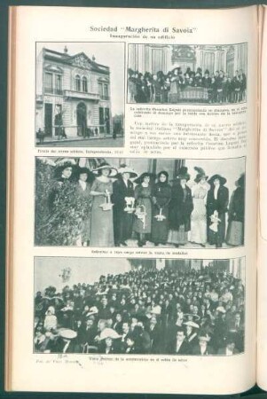 Sociedad "Margherita di Savoia" : Inauguración de su edificio