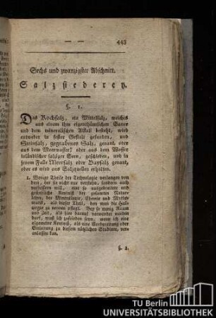 Sechs und zwanzigster Abschnitt. Salzsiederey