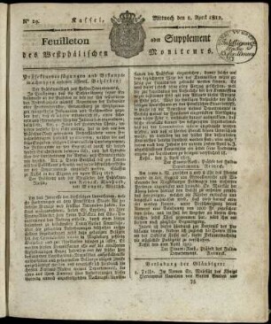 No. 29, Mittwoch den 8. April 1812
