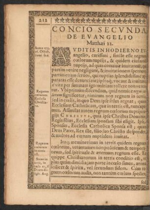 Concio Secunda, De Evangelio ...