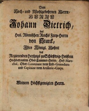 Joachimi von Friccius Widerlegung der ungegründeten Meynung, daß in denen Hertzogthümern Schleßwig-Holstein die Beziehung des Einlagers der Ehre nachtheilig