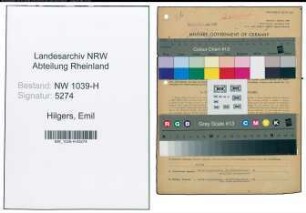 Entnazifizierung Emil Hilgers , geb. 28.05.1882 (Bankangestellter)