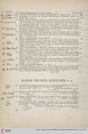 Kleine Truhen, Kästchen (Nr. 689-698)