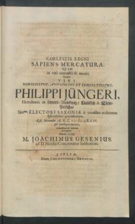 Coelestis Regni Sapiens Mercatura