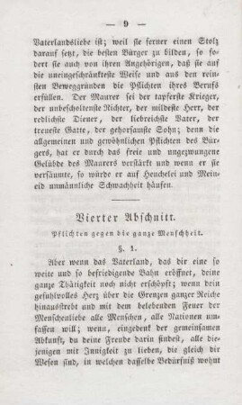 Vierter Abschnitt. Pflichten gegen die ganze Menschheit
