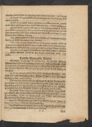Teutsche Theologische Bücher.