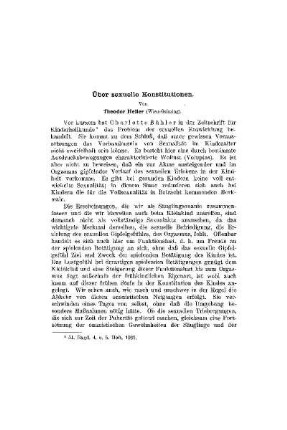 Über sexuelle Konstitutionen