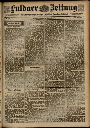 Erste Ausgabe vom Samstag, den 22. Juli 1899.