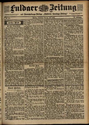 Erste Ausgabe vom Samstag, den 22. Juli 1899.