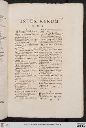 Index rerum. Tomi II.