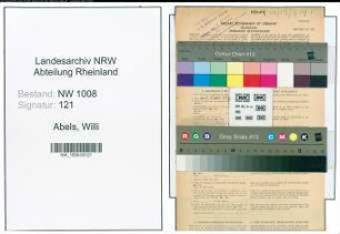 Entnazifizierung Willi Abels , geb. 04.10.1903 (Kaufmann)