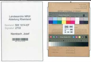 Entnazifizierung Josef Niersbach , geb. 27.12.1915 (Inspektor)