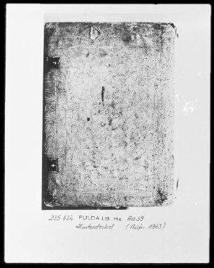 Gregorius Magnus, Registrum epistularum et Regula Pastoralis — Einband mit Streicheisenlinien — Rückdeckel