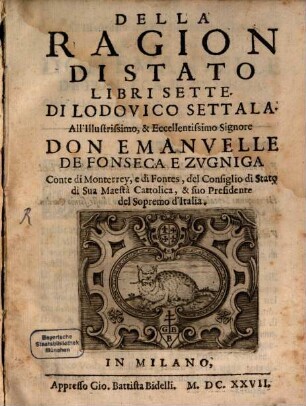 Della ragion di stato : libri sette