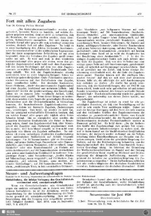 Steuer- und Aufwertungsfragen