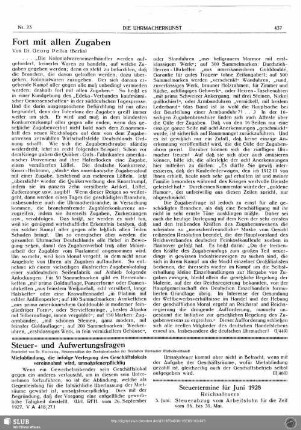 Steuer- und Aufwertungsfragen