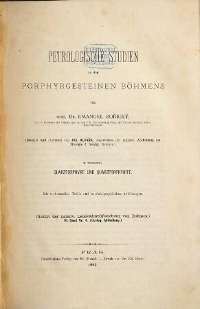 Archiv für die naturwissenschaftliche Landesdurchforschung von Böhmen, 4,4/6. 1881/82