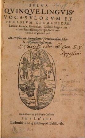 Sylva quinquelinguis vocabulorum