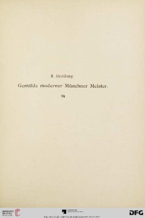 II. Abteilung: Gemälde moderner Münchner Meister (Nr. 123-173)