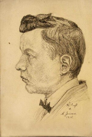 "W. Kahl" Männerprofil mit Fliege